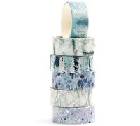 Songdao 6 rouleaux Floral Washi Tape Set, Ruban Adhésif Décoratif Feuille d’or et d’argent Masking Tapes pour Arts, Bullet Journal, Scrapbooking, Bricolage, Emballage (Mystic Petals)