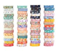 Songdao 60 rouleaux Valeur Washi Tape Set, Arts rétro Ruban Adhésif Décoratif Modèle de base Masking Tapes pour Arts, Bullet Journal, Scrapbooking, Bricolage, Emballage (Cotton Candy)