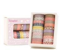 Songdao Basique Washi Tape Set 20 Rouleaux Masking Tape Ruban adhésif décoratif pour Scrapbooking Artisanat de Bricolage (Stylye Six)
