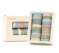 Songdao Basique Washi Tape Set 20 Rouleaux Masking Tape Ruban adhésif décoratif pour Scrapbooking Artisanat de Bricolage (Style Four)