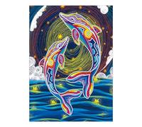 Songdao Diamond Painting pour Enfants, 5D DIY Arts CréAtifs Diamond Painting, Peinture par Numero, Broderie Diamant Kit pour Décoration Murale D'IntéRieur Enfants Adultes (Motif dauphin)