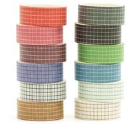 Songdao Grille Washi Tape Set 12 Rouleaux Masking Tape Ruban adhesif decoratif pour Scrapbooking Artisanat de Bricolage (Style One)