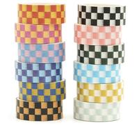 Songdao Grille Washi Tape Set 12 Rouleaux Masking Tape Ruban adhesif decoratif pour Scrapbooking Artisanat de Bricolage (Style Two)