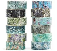 Songdao Lot de 12 rouleaux de ruban adhésif Washi pour loisirs créatifs, enfants, scrapbooking, bricolage, emballage cadeau (symphonie florale)