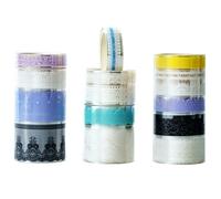 Songdao Lot de 15 rouleaux de ruban adhésif transparent en dentelle pour loisirs créatifs, scrapbooking, bricolage, emballage cadeau, journal (2 murmure de l'aube)