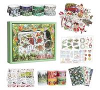 Songdao Noël Washi Tape & Autocollants Emballer Washi Masking Tape Feuille d’or Adhésif Ruban adhésif décoratifs Papier Tape pour bullet journal Scrapbooking Artisanat de bricolage Fournitures