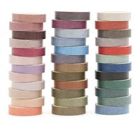 Songdao Washi Tape Set 36 Rouleaux Couleur unie Masking Tape Pastel Ruban Adhésif Décoratif, Japonais en Washi, Ruban Adhésif en Washi pour Journal, Ruban Adhésif Décoratif pour Artisanat (Winter)
