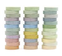 Songdao Washi Tape Set 36 Rouleaux Couleur unie Masking Tape Pastel Ruban Adhésif Décoratif, Japonais en Washi, Ruban Adhésif en Washi pour Journal, Ruban Adhésif Décoratif pour Artisanat (Spring)