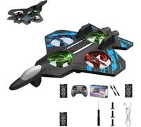 SONGDIQI 2026 Upgraded Skyriders RC Jet-RC Stunt Fighter Jet Toy with 360° Flips & LED Lights, Christmas Remote Control, Foam Remote Control Airplanes RC Planes Toys(Blue+3Battery)