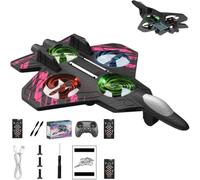 SONGDIQI 2026 Upgraded Skyriders RC Jet-RC Stunt Fighter Jet Toy with 360° Flips & LED Lights, Christmas Remote Control, Foam Remote Control Airplanes RC Planes Toys(Pink+3Battery)