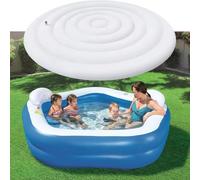 SONGDIQI Couvercle Gonflable Rond pour Spa avec Poignées, Foldable Hot Tub Lid 145cm, for Hot Tub Protection(Square 135cm)
