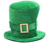 Songelt Accessoires de jour de la Saint-Patrick - Costume de leprechaun vert - Grand chapeau tendance pour adultes - Chapeau haut de forme pour homme et femme - Accessoires de costume tendance
