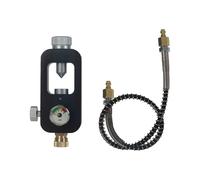 Songelt Adaptateur de recharge pour réservoirs de plongée Scubas avec jauge et tuyau en alliage d'aluminium Adaptateur de recharge de cylindre d'oxygène en alliage d'aluminium durable avec jauge et