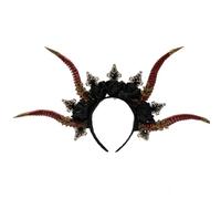 Songelt AntelopeHorn Serre-tête pour adulte Cosplay Costume Corne de diable Fleur Serre-tête Halloween Fête Diadème à franges pour femme