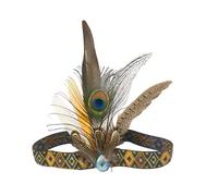 Songelt Bandeau à plumes ethniques carnavals célébration bandeau pour femme événement culturel et fête à thème FatTuesday Accessoires de costume de festival de musique