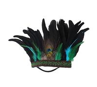 Songelt Bandeau bohème avec plumes de paon - Bandeau élastique ethnique pour filles - Pour festival, Halloween, fête - Pour femme