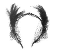 Songelt Bandeau bohème avec plumes et maille - Décoration ethnique en maille pour filles - Pour festival, cosplay, fête