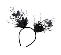 Songelt Bandeaux d'Halloween en corne pour femme - Accessoire de cheveux réaliste papillon floral pour fêtes costumées - Bandeaux d'Halloween pour femme
