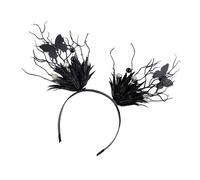 Songelt Bandeaux d'Halloween en corne pour femme - Accessoire de cheveux réaliste papillon floral pour fêtes costumées - Bandeaux d'Halloween pour femme
