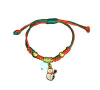 Songelt Bracelets de Noël réglables en corde tressée faits à la main avec perles tissées d'amitié pour couples, cadeaux de Noël, bijoux mignons pour enfants et filles, taille unique, Comme décrit