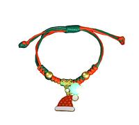 Songelt Bracelets de Noël réglables en corde tressée faits à la main avec perles tissées d'amitié pour couples, cadeaux de Noël, bijoux mignons pour enfants et filles, taille unique, Comme décrit