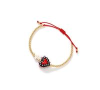 Songelt Breloque en forme de cœur en verre avec cordon réglable et fermoir sécurisé Unisexe Accessoire de mode Perle de verre en alliage, taille unique, Comme décrit