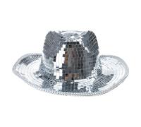 Songelt Chapeau à paillettes avec boules disco - Chapeau de danse - Chapeau de cowboy - Accessoire de fête unique