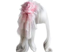 Songelt Chapeau bibi avec fleur pour adulte Anime Dentelle Fleur Pince à cheveux Cosplay Costume Chapeau Halloween Fête Décoration de cheveux Bibi épingle à cheveux