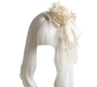 Songelt Chapeau bibi avec fleur pour adulte Anime Dentelle Fleur Pince à cheveux Cosplay Costume Chapeau Halloween Fête Décoration de cheveux Bibi épingle à cheveux