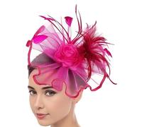Songelt Chapeau bibi en tulle avec fleurs et plumes style années 20 pour femme, accessoire de cheveux élégant pour carnaval, fête, événement, b, Taille unique