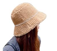 Songelt Chapeau de bassin décontracté avec perles chaudes - Chapeau de pêcheur coupe-vent d'hiver adulte pour Halloween, fête, rassemblement en peluche pour hommes, grec, réglable, noir, femmes