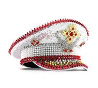 Songelt Chapeau de capitaine à paillettes pour enterrement de vie de jeune fille, chapeau tendance pour enterrement de vie de jeune fille, polyester respirant