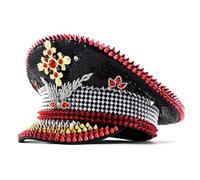 Songelt Chapeau de capitaine à paillettes pour enterrement de vie de jeune fille, chapeau tendance pour enterrement de vie de jeune fille, polyester respirant