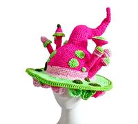 Songelt Chapeau de fée tricoté d'Halloween avec motif champignon - Chapeau de magicien pour homme et femme - Coiffure de fête pour cosplay, festivals, accessoires de fête - Design moderne - Sorcière