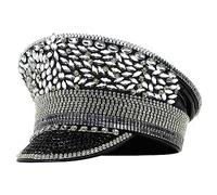 Songelt Chapeau de mariée de mariage adulte avec strass pour carnaval, fête, costume de mariée, capitaine de mariage, fournitures pour femmes, chapeaux de capitaine colorés pour femmes