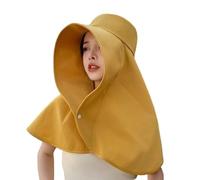 Songelt Chapeau de pêche réglable avec rabat de cou léger pour homme et femme, jaune, Taille unique