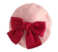 Songelt Chapeau de peintre octogonal rouge avec grand nœud tendance pour enfants, cadeaux pour Thanksgiving, Nouvel An, Saint-Valentin, chapeaux octogonaux pour femmes, hommes, filles