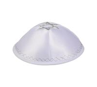 Songelt Chapeau de prière rond en polyester avec motif brodé pour les occasions formelles et le quotidien pour adultes hommes et enfants, Argenté., Taille unique