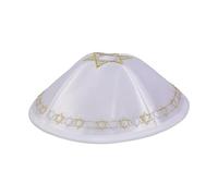 Songelt Chapeau de prière rond en polyester avec motif brodé pour les occasions formelles et le quotidien pour adultes hommes et enfants, doré, Taille unique