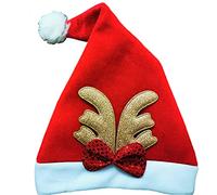 Songelt Chapeau de renne de Noël en forme de bois de cerf - Chapeau pliable - Personnalité - Velours doré - Pour enfants et adultes