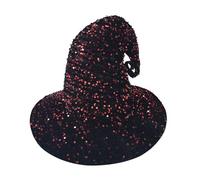 Songelt Chapeau de sorcière à paillettes pour Halloween - Chapeau de magicien scintillant - Chapeau de sorcière pour adulte - Chapeau de sorcière - Cloche - Festival - Vacances - Réglable