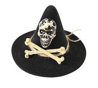 Songelt Chapeau de sorcière d'Halloween Pince à cheveux Tête de mort Pince à cheveux Chapeau de magicien Épingle à cheveux Coiffe de sorcière Bibi gothique Accessoires photo Épingle à cheveux