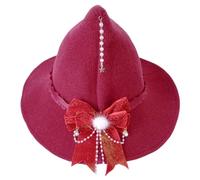 Songelt Chapeau de sorcière pour Halloween, cosplay, chapeau de magicien, chapeau punk en tricot avec nœud papillon, couvre-chef, accessoire de costume réglable pour femme