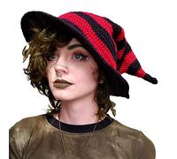 Songelt Chapeau de sorcière tricoté unisexe pour Halloween, chapeau de magicien multicolore pour hommes et femmes, couvre-chefs de fête, cosplay, festivals, accessoires de fête, chapeaux de cosplay