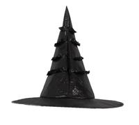 Songelt Chapeau d'Halloween noir à large bordure pliable et pointu - Chapeau tendance pour rassemblements à thème et bal masqué