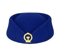 Songelt Chapeau d'hôtesse de chemin de fer pour femme Chapeau d'hôtesse de chemin de fer pour scène, costume professionnel uniforme étiquette personnel de train