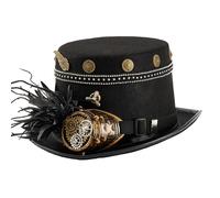 Songelt Chapeau haut de forme de l'âge industriel foncé avec engrenage clouté sur le thème Cosplay Punk Costume Accessoires Steampunk Gear Costume Chapeau