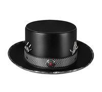 Songelt Chapeau haut de gamme pour homme et femme - Style rétro steampunk - En cuir - Pour Halloween, boîte de nuit, fête, bal masqué