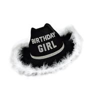 Songelt Chapeau tendance avec bordure à plumes pour fille avec strass pour fête d'anniversaire, photographie, western
