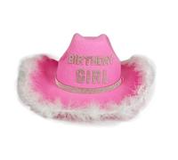 Songelt Chapeau tendance avec bordure à plumes pour fille avec strass pour fête d'anniversaire, photographie, western